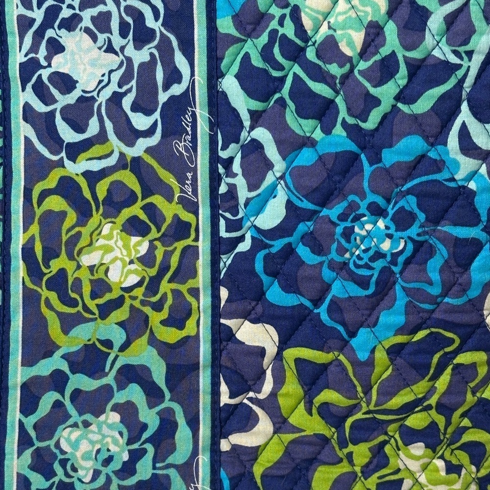Vera Bradley Katalina Blues Quilted Laptop Travel Case w/Pocket & 3/4 Zip NWOT - Picture 3 of 16